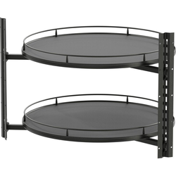  COR Pro Wheel 2-Shelf 30 Inch Diameter Full Round Lazy Susan, Minimum Interior Height 24-3/8 Inch, Cabinet Interior Side Mounted- No Center Pole, Scalea/ Gray Shelves 