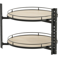  COR Pro Wheel 2-Shelf 26-3/4 Inch Diameter Full Round Lazy Susan, Minimum Interior Height 24-3/8 Inch, Cabinet Interior Side Mounted- No Center Pole, Scalea Maple Shelves, Carbon Steel Gray Frame