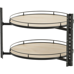  COR Pro Wheel 2-Shelf 30 Inch Diameter Full Round Lazy Susan, Minimum Interior Height 24-3/8 Inch, Cabinet Interior Side Mounted- No Center Pole, Scalea Maple Shelves, Carbon Steel Gray Frame