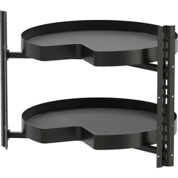  VS COR Pro 2-Shelf Kidney Lazy Susan, 26-3/4” Diameter for Bi-Fold Corner Bases, Interior Side Mounted- No Center Pole, Planero Style Gray Shelves, Carbon Steel Gray Frame