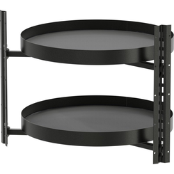 COR Pro Wheel 2-Shelf 26-3/4 Inch Diameter Full Round Lazy Susan, Minimum Interior Height 24-3/8 Inch, Cabinet Interior Side Mounted- No Center Pole, Planero Gray Shelves, Carbon Steel Gray Frame
