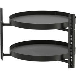  COR Pro Wheel 2-Shelf 30 Inch Diameter Full Round Lazy Susan, Minimum Interior Height 24-3/8 Inch, Cabinet Interior Side Mounted- No Center Pole, Planero Carbon Steel Gray/Gray 