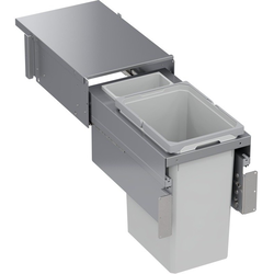 31 Quart VS ENVI SPACE XX Top Mount Under Drawer Double Pull-Out Soft-Closing Waste Container For 12 Inch Face Frame Opening Width, Platinum