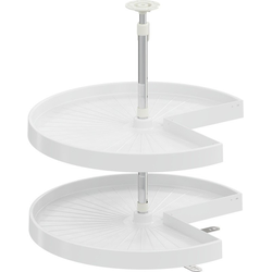 30% OFF 24 Inch Diameter COR Susan Pie Cut Polymer 2 Shelf Lazy Susan For Corner Base Cabinet, White