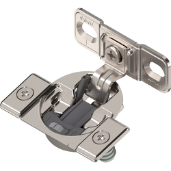 30% OFF Compact BLUMOTION 38B Face Mounted Hinge and Mounting Plate: 107 Degree, 1-3/8" or Greater Variable Overlay, Dowel or Screw-On Installation, Soft Closing