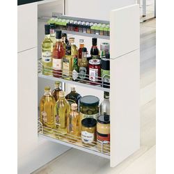 19-3/4 Inch Height Comfort II Full Extension Soft Close Base Pull-Out, Right Access, Frame Olnly, Silver