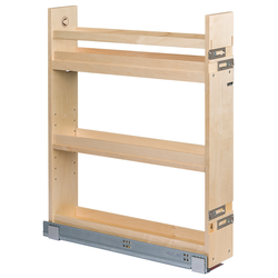 American Made Cascade Series Kitchen Base Cabinet Pull-Out Organizer with Blum Soft-Close Slides, Natural, Minimum Cabinet Width: 5 Inch