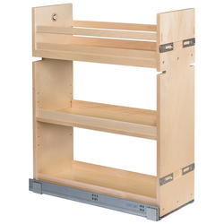 American Made Cascade Series Kitchen Base Cabinet Pull-Out Organizer with Blum Soft-Close Slides, Natural, Minimum Cabinet Width: 9 Inch