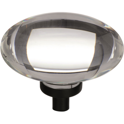 Glacio 1-3/4 Inch Diameter Clear/Black Bronze Cabinet Knob