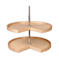23% OFF Contender Series 2 Shelf Pie Cut Lazy Susan, 28 Inch Diameter, Independent Rotation, with Hardware, Prefinished Maple and Birch