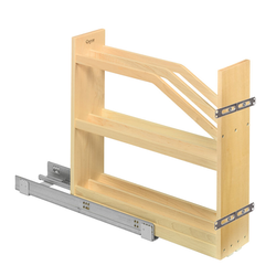 American Made Roll-Out Cookie and Baking Tray Organizer with Blumotion Soft-Close Bottom-Mounted Slides for Minimum Cabinet Opening: 9" Width x 21-1/2" Depth x 20-1/4" Height, Maple Clear Coat 