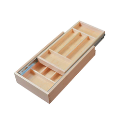  Two Tier Double Cutlery Drawer for 15 Inch Face Frame Cabinet with a 12 Inch Opening Width, Blum Soft-Close Slides Included, 11-7/8” W x 21” D x 4” H, Clear Coat Maple