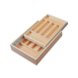  Two Tier Double Cutlery Drawer for 18 Inch Face Frame Cabinet with a 15 Inch Opening Width, Blum Soft-Close Slides Included, 14-7/8” W x 21” D x 4” H, Clear Coat Maple