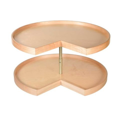 28 Inch Diameter American Made Signature Series 2 Shelf Pie Cut Lazy Susan Only, Maple
