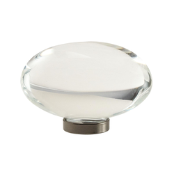 Glacio Knob 1-3/4 inch Diameter Clear Crystal/Gunmetal