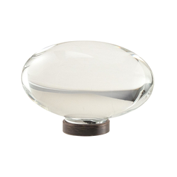 Glacio Knob 1-3/4 inch Diameter Clear Crystal/Oil Rubbed Bronze