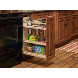 11-7/8 Inch Width American Made Signature Series Kitchen Base Cabinet Canister Pull-Out Organizer with Soft-Close Slides, Natural, Minimum Cabinet Width: 12 Inch