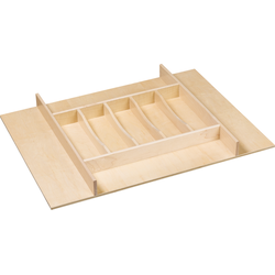 23% OFF American Made 26-3/4" Width x 19-3/4" Depth x 2-1/4" Height Trimmable Silverware and Cutlery Divider, Insert Style w/ Bottom,Clear-Coat Maple Hardwood /Veneer