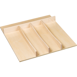 Trimmable Utensil Tray Insert, 18 Inch Width x 19-3/4 Inch Depth, Prefinished Maple