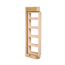 6 Inch Width American Made Wall Filler Pull-Out Organizer with 4 Adjustable Shelves, Maple, Minimum Cabinet Width: 6-1/8 Inch
