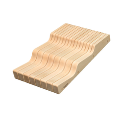 American Made Wave 15 Slot Knife Block Insert, 9-3/8 Inch Width x 16-7/8 Depth x 2-1/8 Inch Height, Maple