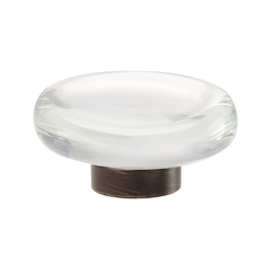 Glacio Knob 1-3/4 inch Diameter Clear Crystal/Oil Rubbed Bronze