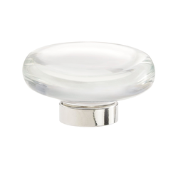Glacio Knob 1-3/4 inch Diameter Clear Crystal/Polished Nickel