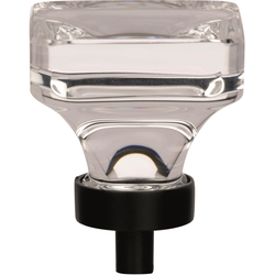 Glacio 1-3/8 Inch Diameter Clear/Black Bronze Cabinet Knob
