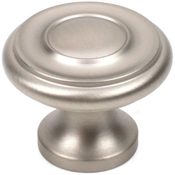 Plymouth 1-1/4 Inch Diameter Dull Satin Nickel Cabinet Knob