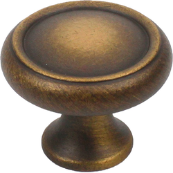 Plymouth 1-1/4 Inch Diameter Weathered Brass Cabinet Knob