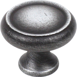 Plymouth 1-1/4 Inch Diameter Weathered Pewter Cabinet Knob