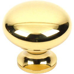 Saturn 1-1/4 Inch Diameter Polished Brass Cabinet Knob