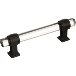 Glacio 3-3/4 Inch Center to Center Clear/Black Bronze Cabinet Pull (Handle)