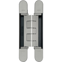 9-1/16 Inch Length x 1-1/4 Inch Width 1432W Series 3D Invisible Hinge, Silver Paint