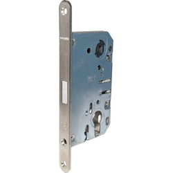 50mm Front-Center Magnetic Door Lock with Euro Cylinder Hole, Satin Nickel Stainless