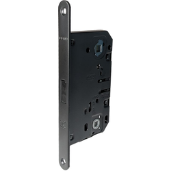 30% OFF 50mm Front-Center Magnetic Door Lock with Passage and Bathroom Knob Hole, Matte Black Paint