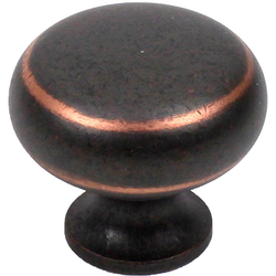 Yukon 1-1/4 Inch Diameter Weathered Bronze/Copper Cabinet Knob