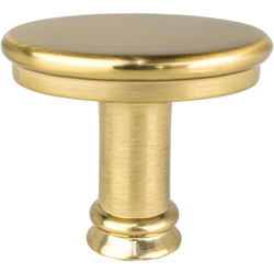 9/16 Inch Base Dierdra Cabinet Knobs, Modern Brushed Gold