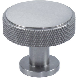 Diamond Knurling 1-3/8 Inch Diameter Cabinet Knob, Matte Satin Nickel