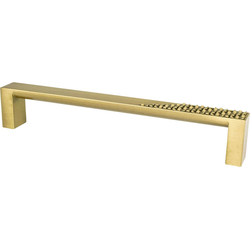 6-5/16 Inch Center to Center Roque Cabinet Pulls, Modern Brushed Gold