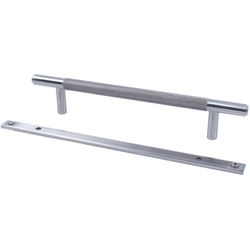 Diamond Knurling 5-1/16 Inch Center to Center Cabinet Pull, Matte Satin Nickel