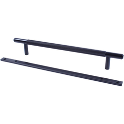 Diamond Knurling 6-5/16 Inch Center to Center Cabinet Pull, Matte Black