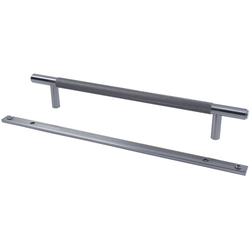 Diamond Knurling 6-5/16 Inch Center to Center Cabinet Pull, Matte Satin Nickel