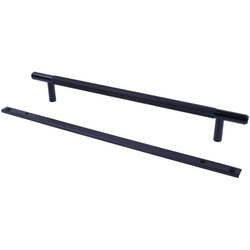 Diamond Knurling 7-9/16 Inch Center to Center Cabinet Pull, Matte Black
