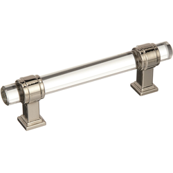 Glacio 3-3/4 Inch Center to Center Clear/Polished Nickel Cabinet Pull (Handle)