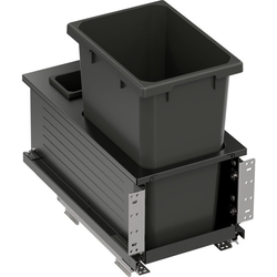 35 Quart VS ENVI BMT Bottom Mount Planero Single Soft-Close Waste Container For 12 Inch Face Frame / 13 Inch Frameless Opening W, Carbon Gray