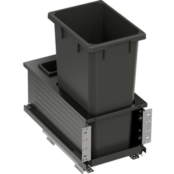 50 Quart VS ENVI BMT Bottom Mount Planero Single Soft-Close Waste Container For 12 Inch Face Frame / 13 Inch Frameless Opening W, Carbon Gray