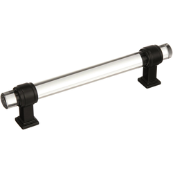 Glacio 5-1/16 Inch Center to Center Clear/Black Bronze Cabinet Pull (Handle)