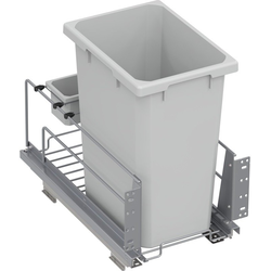 35 Quart VS ENVI BMT Bottom Mount Saphir Single Soft-Close Waste Container For 12 Inch Face Frame / 13 Inch Frameless Opening W, Platinum