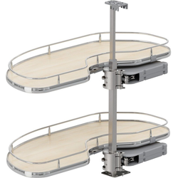 Cornerstone Maxx 2 Tray Blind Corner Swing-Out Organizer, Blind Right, Scalea, Min Opening W 15" Face Frame / 16-1/4" Frameless, Inst H 25-9/16" to 33-3/16", Platinum / Maple